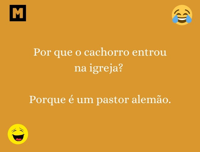 Por que o cachorro entrou na igreja? Porque é um pastor alemão.