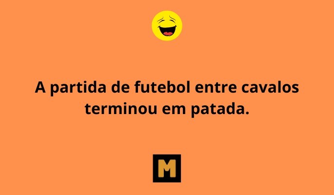trocadilho a partida de futebol entre cavalos